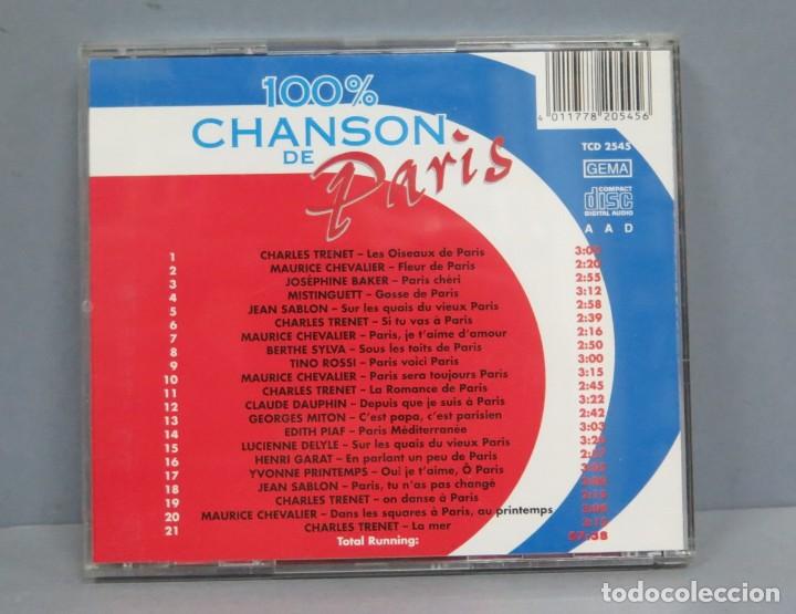 CDs de m&uacute;sica: CD. 100% CHANSONS DE PARIS - Foto 2