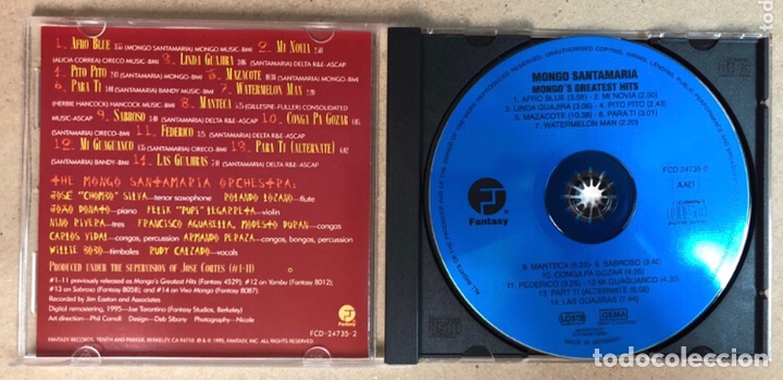 CDs de m&uacute;sica: MONGO SANTAMARIA &ldquo;MONGO&rsquo;S GREATEST HITS&rdquo; - CD - - Foto 2