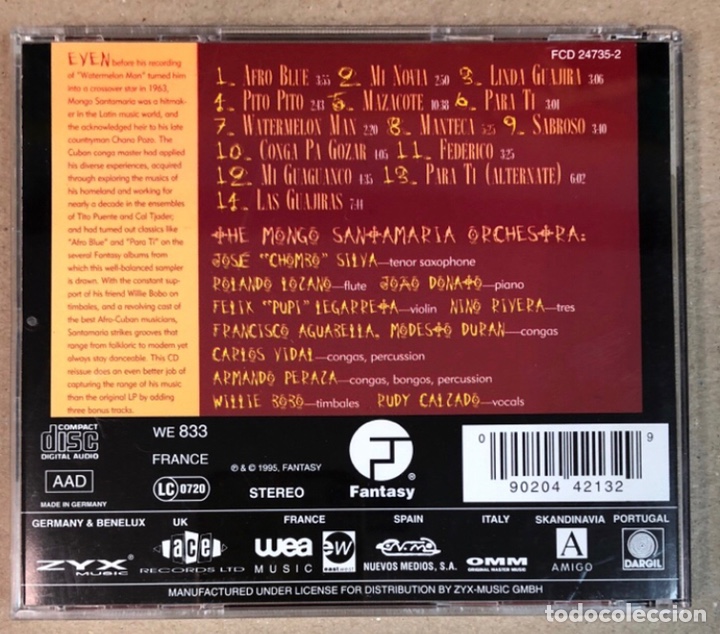 CDs de m&uacute;sica: MONGO SANTAMARIA &ldquo;MONGO&rsquo;S GREATEST HITS&rdquo; - CD - - Foto 3