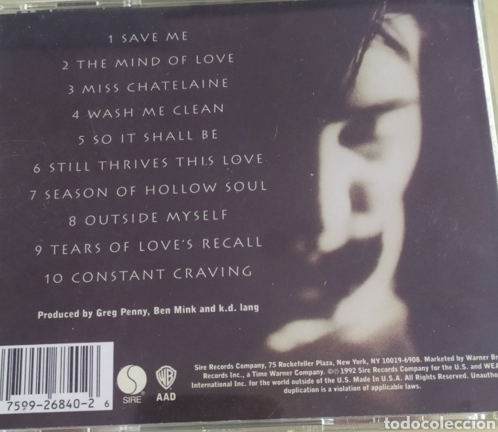 CDs de m&uacute;sica: K. d. Lang / ing&eacute;nue / cd original - Foto 2