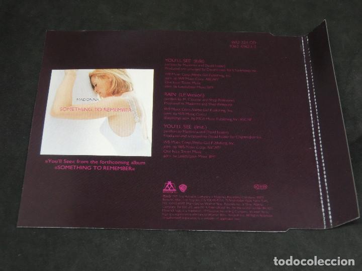 CDs de m&uacute;sica: CD SINGLE - YOULL SEE - MADONNA - Foto 3