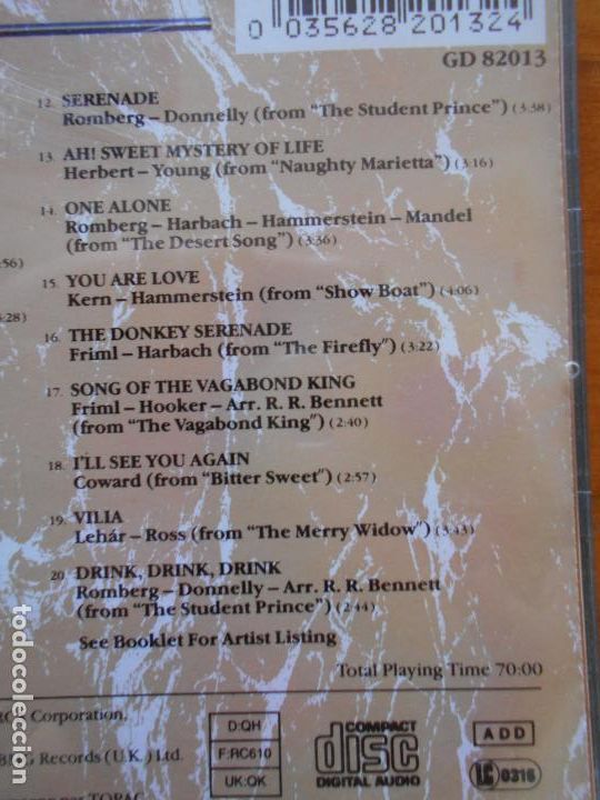 CDs de m&uacute;sica: CD OPERETTAS GREATEST HITS (EG) - Foto 3