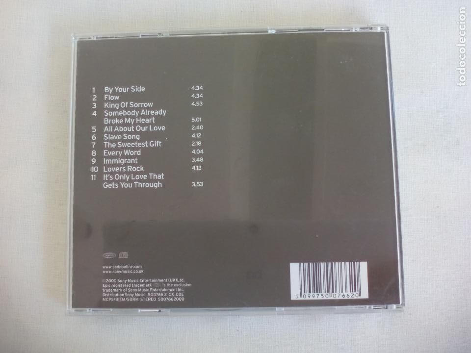 CDs de m&uacute;sica: SADE LOVERS ROCK. CD. SONY 2OOO - Foto 3
