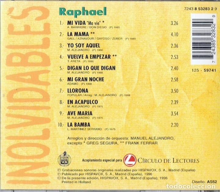 CDs de m&uacute;sica: RAPHAEL INOLVIDABLES (CD) - Foto 2