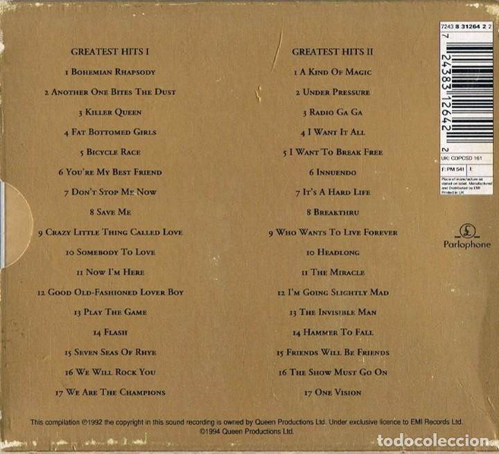 CDs de m&uacute;sica: QUEEN GREATEST HITS I & II (CD) - Foto 2