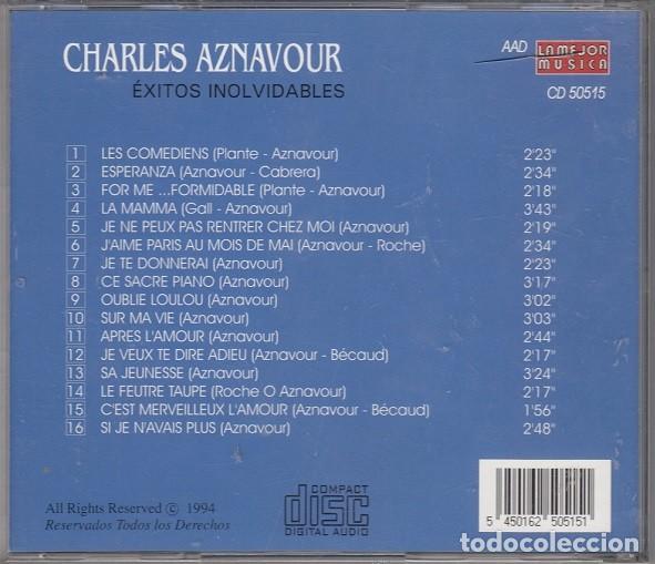 CDs de m&uacute;sica: CHARLES AZNAVOUR - EXITOS INOLVIDABLES - CD CANTADO EN FRANCES - Foto 2