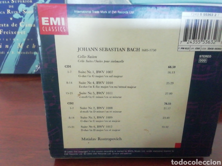 CDs de m&uacute;sica: Rostropovich Bach. CD. Dos discos. - Foto 2