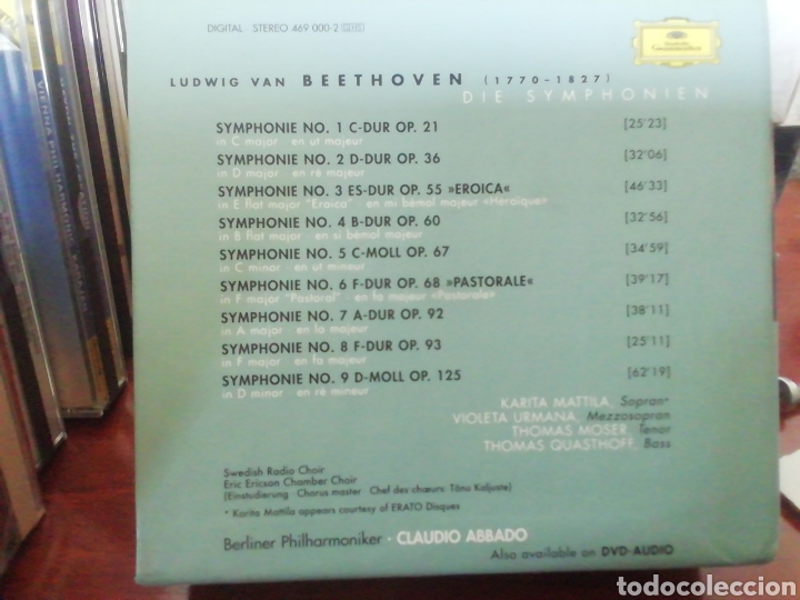 CDs de m&uacute;sica: Beethoven. Sinfon&iacute;as. CD. Abbado. 5 discos. - Foto 2