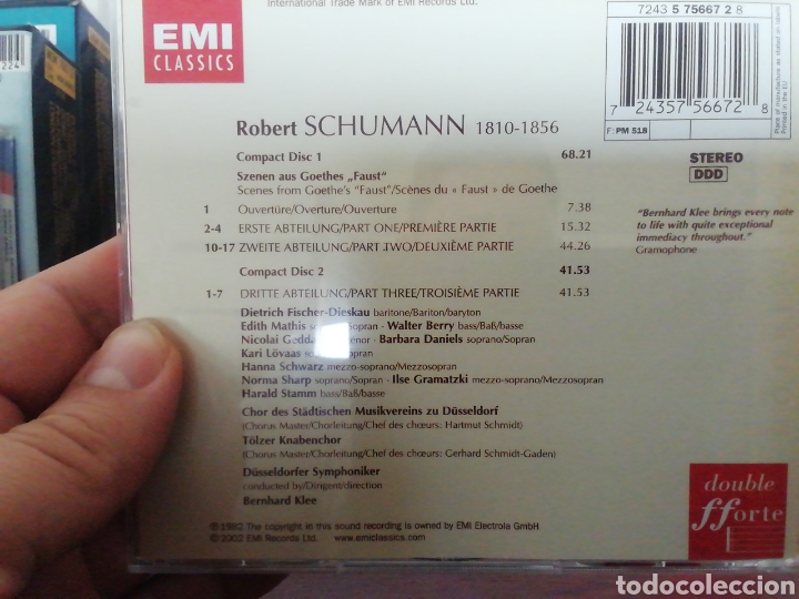 CDs de m&uacute;sica: Schumann. Escenas de Fausto. CD. Dos discos. - Foto 2