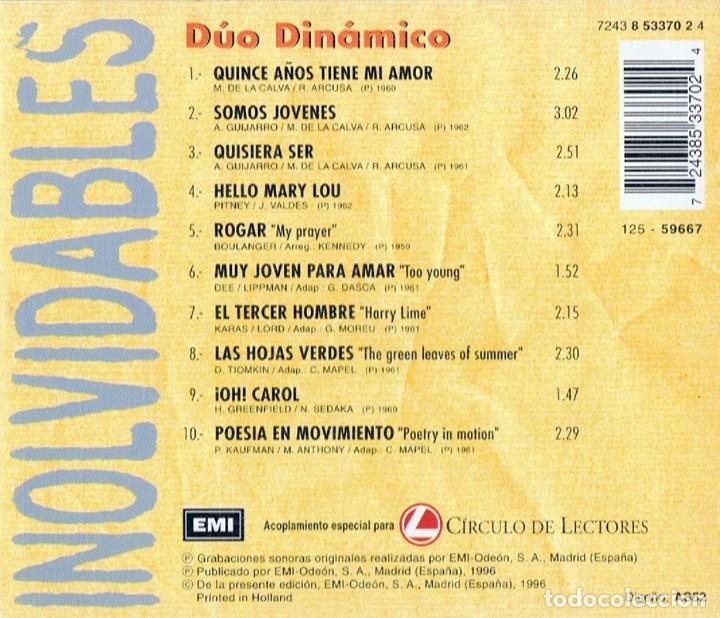 CDs de m&uacute;sica: D&Uacute;O DIN&Aacute;MICO INOLVIDABLES (CD) - Foto 2