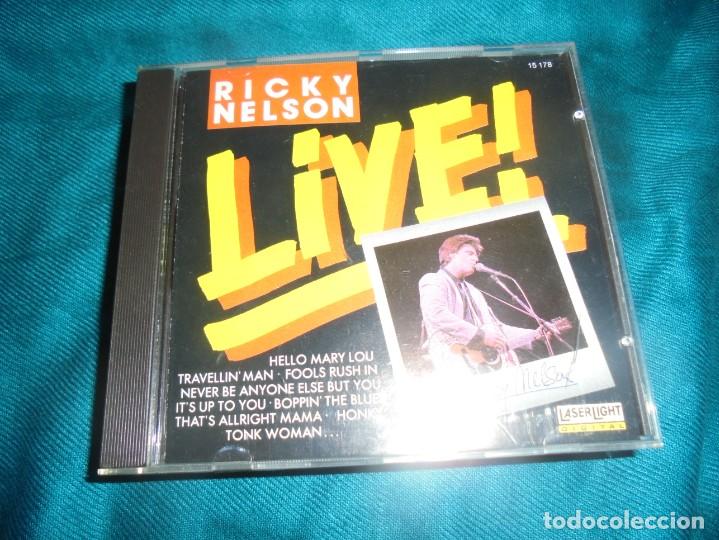CDs de m&uacute;sica: RICKY NELSON. LIVE &iexcl;&iexcl;. LASERLIGHT, 1989. GERMANY. CD. IMPECABLE - Foto 1