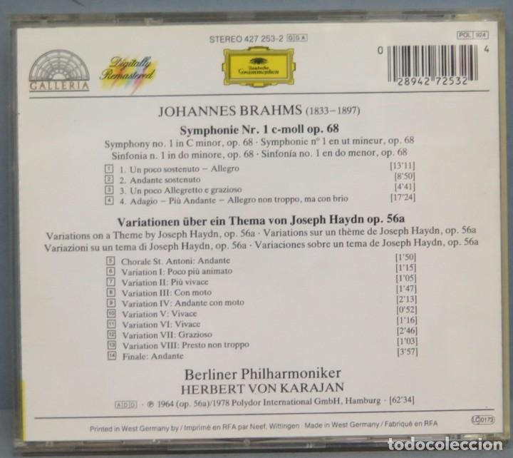 CDs de m&uacute;sica: CD. BRAHMS. SYMPHONIE 1 HAYDN VARIATIONEN - Foto 2
