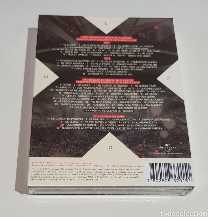 CDs de m&uacute;sica: MANUEL CARRASCO / 3CD+DVD PRECINTADO / LA CRUZ DEL MAPA - Foto 2