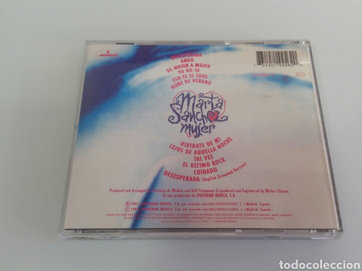CDs de m&uacute;sica: CD Marta Sanchez Mujer - Foto 2