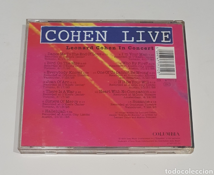 CDs de m&uacute;sica: LEONARD COHEN / CD / COHEN LIVE - Foto 3