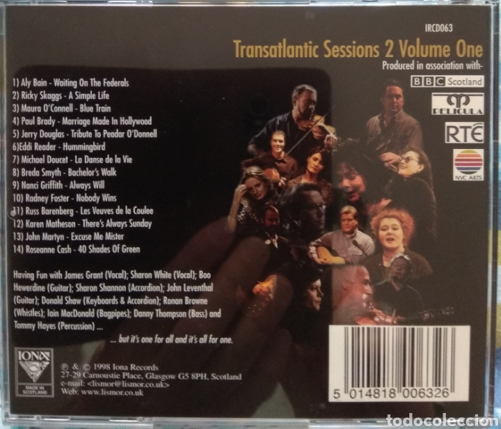 CDs de m&uacute;sica: &lrm;&ndash;&nbsp;Transatlantic Sessions 2 Volume One - Foto 2