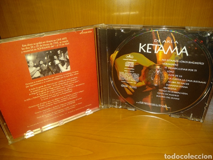 CDs de m&uacute;sica: KETAMA, De ak&iacute; a Ketama, CD 1995 - Foto 2