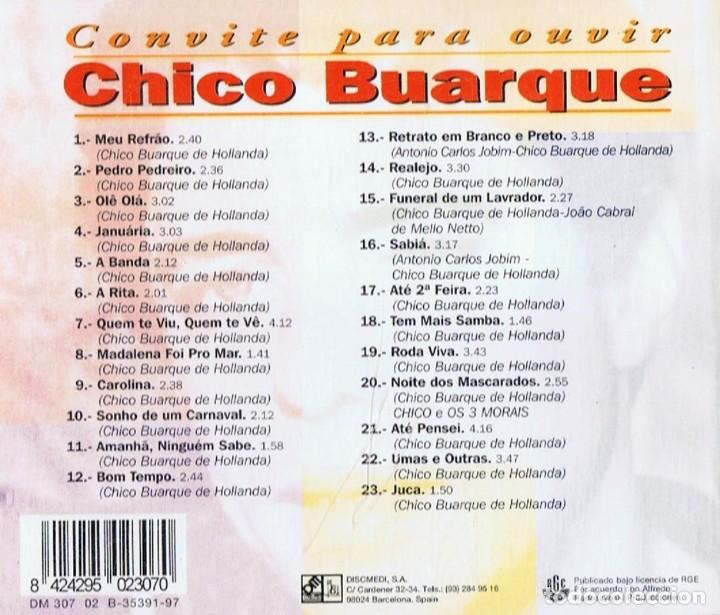 CDs de m&uacute;sica: CHICO BUARQUE CONVITE PARA OUVIT (CD) - Foto 2