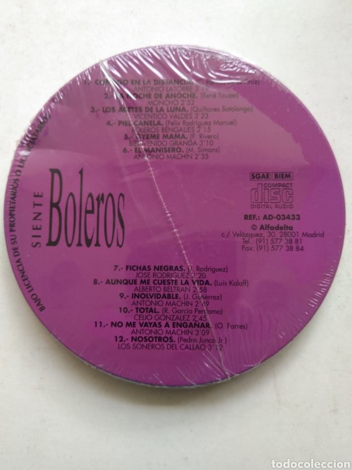 CDs de m&uacute;sica: CD SIENTE BOLEROS 12 GRANDES EXITOS EN VERSION ORIGINAL PRECINTADO - Foto 2