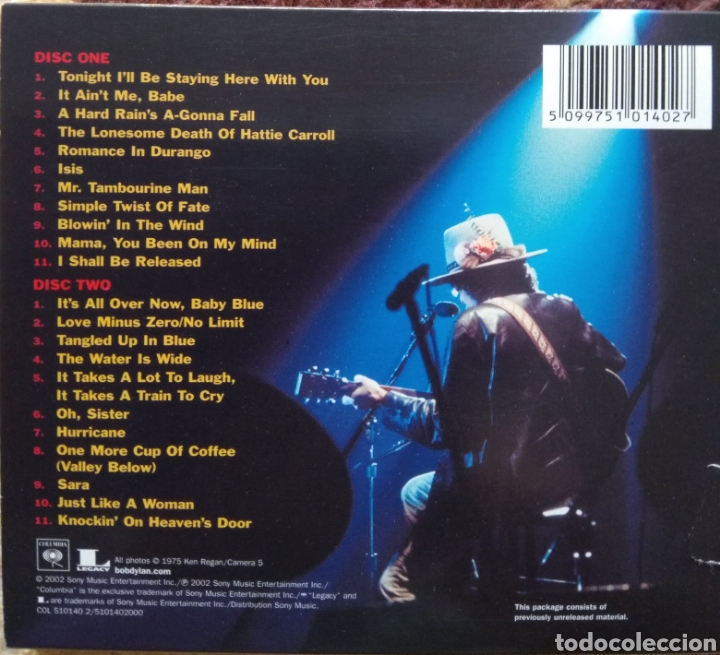 CDs de m&uacute;sica: Bob Dylan&nbsp;?&ndash;&nbsp;Live 1975 (The Rolling Thunder Revue) - Foto 2