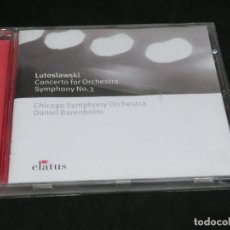 CDs de Música: CD - LUTOSLAWSKI - CONCERTO FOR ORCHESTRA SYMPHONY Nº 3 CHICAGO SYMPHONY ORCHESTRA DANIEL BARENBOIM