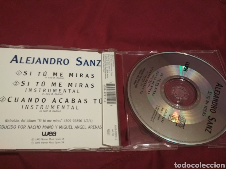 CDs de m&uacute;sica: Alejandro Sanz Si t&uacute; me miras CD single - Foto 2
