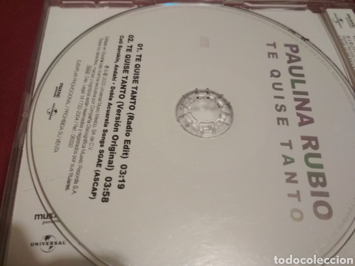 CDs de m&uacute;sica: Paulina Rubio te quise tanto CD single - Foto 2