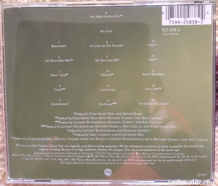 CDs de m&uacute;sica: Fleetwood Mac&nbsp;&ndash;&nbsp;Greatest Hits - Foto 2