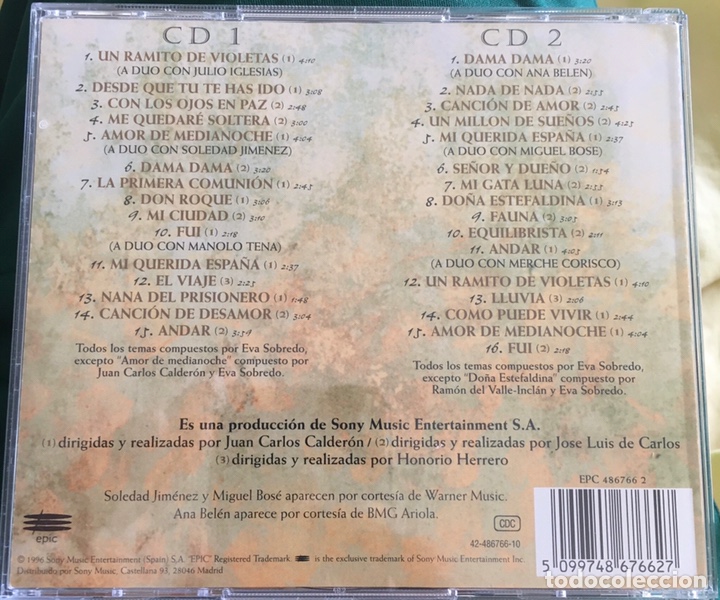 CDs de m&uacute;sica: CD CECILIA DESDE QUE TU TE HAS IDO DOBLE CD - Foto 2