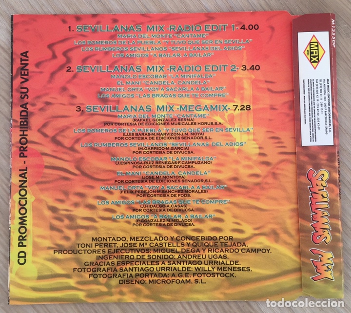 CDs de m&uacute;sica: CD SINGLE - SEVILLANAS MIX - Foto 2