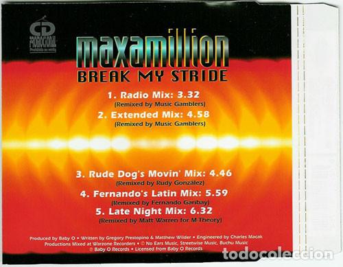 CDs de m&uacute;sica: Maxamillion* &ndash; Break My Stride - Foto 2