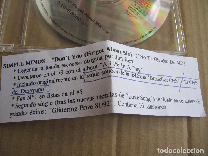 CDs de m&uacute;sica: Simple Minds &ndash; Dont You (Forget About Me) CD CADENA 100 - Foto 2