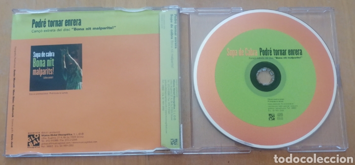CDs de m&uacute;sica: Sopa de cabra - Podr&eacute; tornar enrera. Cd single promocional - Foto 2