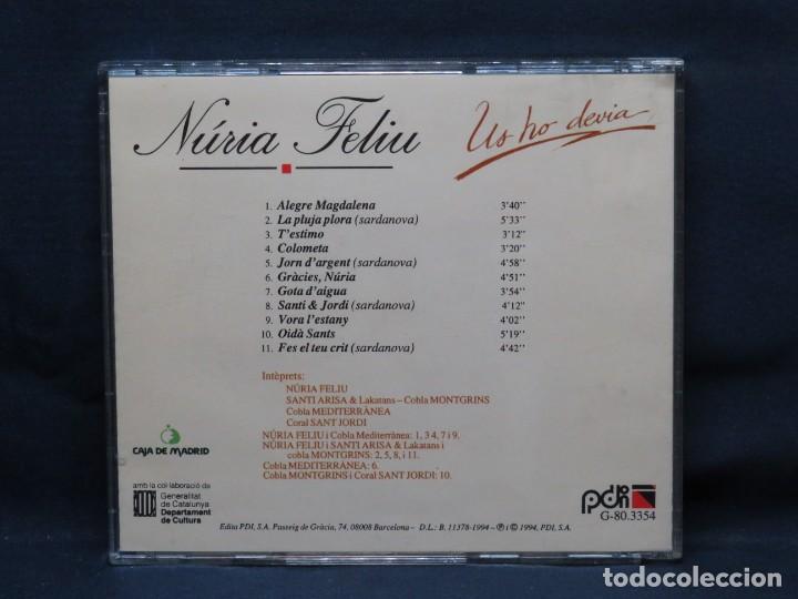 CDs de m&uacute;sica: NURIA FELIU - US HO DEVIA - CD - Foto 2
