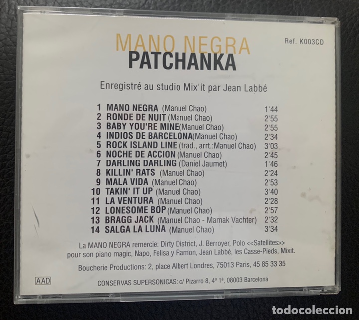CDs de m&uacute;sica: Mano Negra. Patchanka. CD. - Foto 2