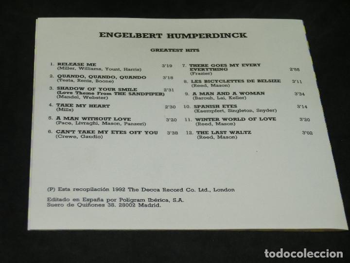 CDs de m&uacute;sica: CD - ENGELBERT HUMPERDINCK - GREATEST HITS - 1992 - Foto 4