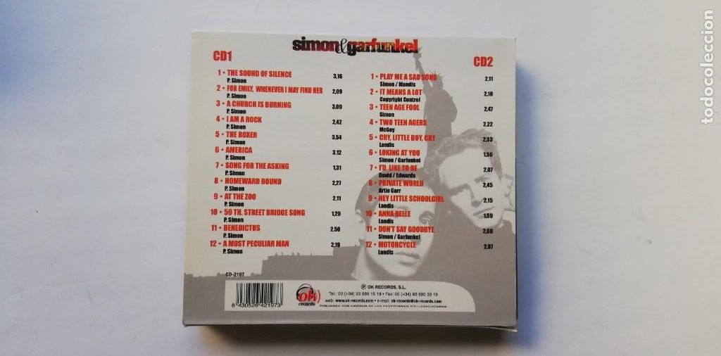 CDs de m&uacute;sica: C1- SIMON & GARFUNKEL CD5295 2CDS - CD ( DISCO NUEVO) - Foto 2