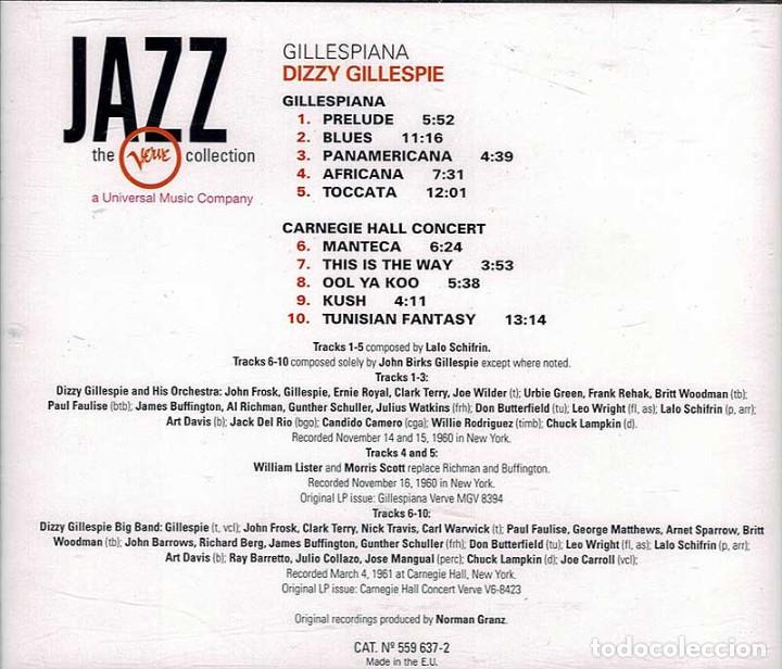 CDs de m&uacute;sica: Dizzy Gillespie - Gillespiana. CD - Foto 2