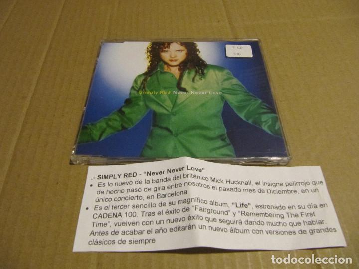 CDs de m&uacute;sica: SIMPLY RED NEVER NEVER LOVE CD CADENA 100 - Foto 1