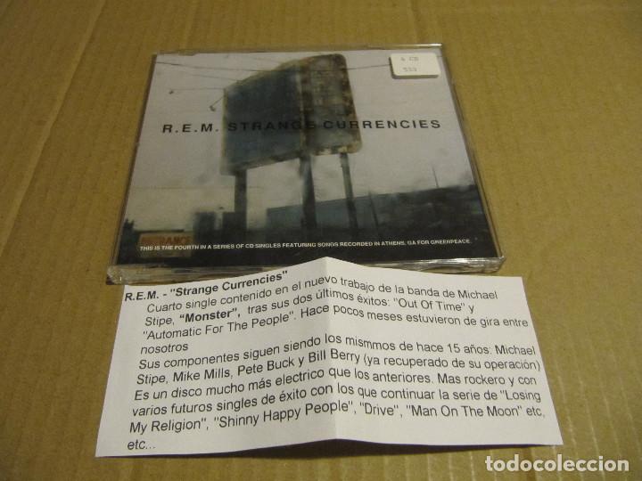 CDs de m&uacute;sica: R.E.M. CD SINGLE CADENA 100 STRANGE CURRENCIES - Foto 1