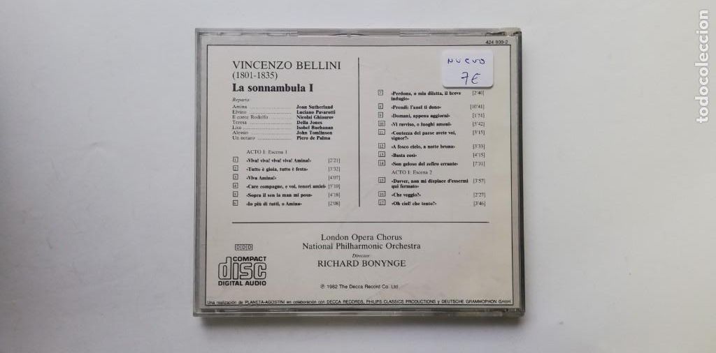 CDs de m&uacute;sica: C1- LA GRAN OPERA LA SONNAMBULA - CD (DISCO NUEVO) - Foto 2