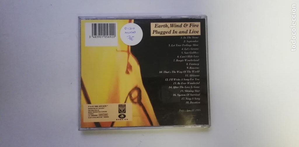 CDs de m&uacute;sica: C2- EARTH WIND & FIRE PLUGGED IN AND LIVE - CD ( DISCO NUEVO) - Foto 2