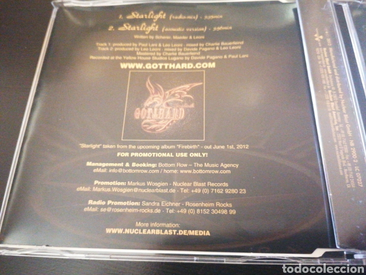 CDs de m&uacute;sica: Gotthard - Starlight Promo Single CD - Foto 2