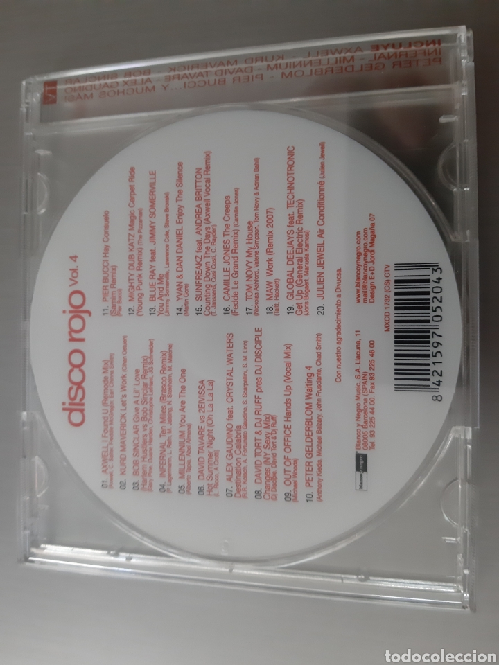 CDs de m&uacute;sica: DISCO ROJO. VOL 4. MXCD 1732(CS) CTV - Foto 2