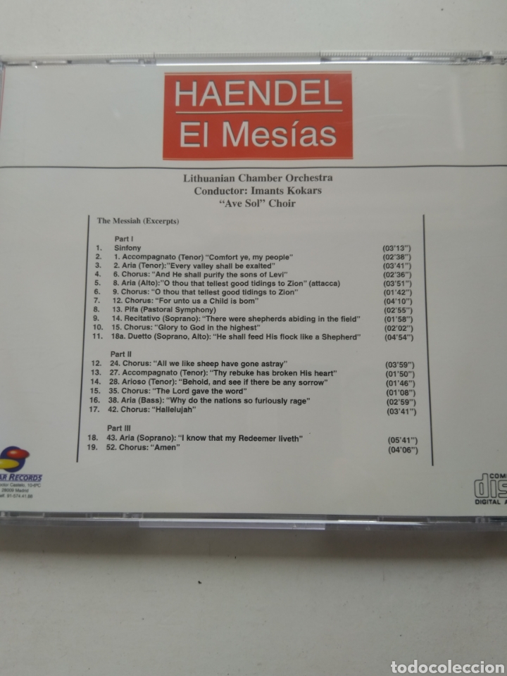 CDs de m&uacute;sica: CD EL MESIAS/HAENDEL - Foto 3