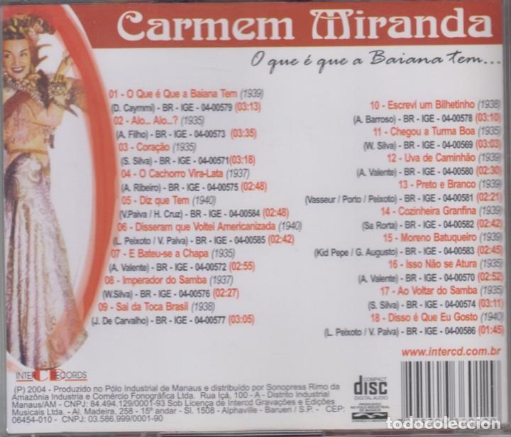 CDs de m&uacute;sica: Carmen Miranda cd O que &eacute; que a baiana tem 2004 - Foto 2