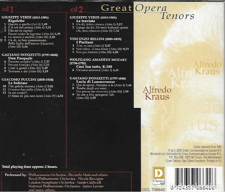 CDs de m&uacute;sica: ALFREDO KRAUS. GREAT OPERAS. 2 CD&acute;s - Foto 2