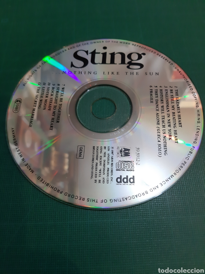 CDs de m&uacute;sica: CD STING NOTHING LIKE THE SUN S&Iacute;N CAJA - Foto 1