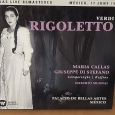CDs de Música: OPERA VERDI RIGOLETTO MEXICO 1952 MARIA CALLAS DI STEFANO UMBERTO MUGNAI LIVE NUEVA. Lote 223538353