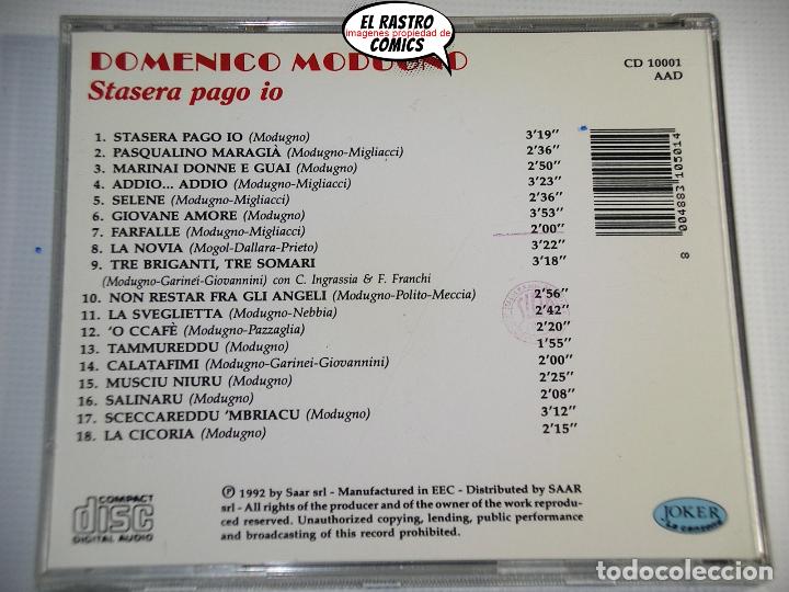 CDs de m&uacute;sica: Domenico Modugno, Stasera pago io, CD 1992 - Foto 2